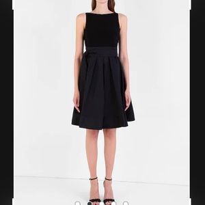 Ralph Lauren Black Sleeveless Midi Dress with Pleated Skirt